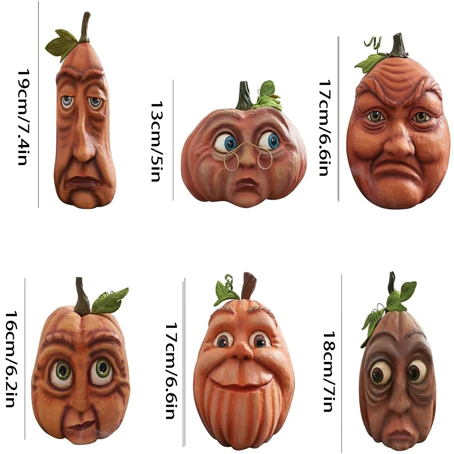 

Wholesale Hot Sale Halloween Pumpkin Resin Crafts Outdoor Garden Decoration Ornament Funny Head Cowboy Berserk