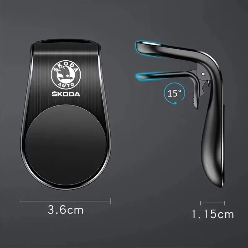

2026 Hot For SKODA Magnetic Car Phone Holder Metal Stand Accessories For Skoda Octavia Enyaq Rapid Kodiaq Kamiq Karoq Fabia Supe