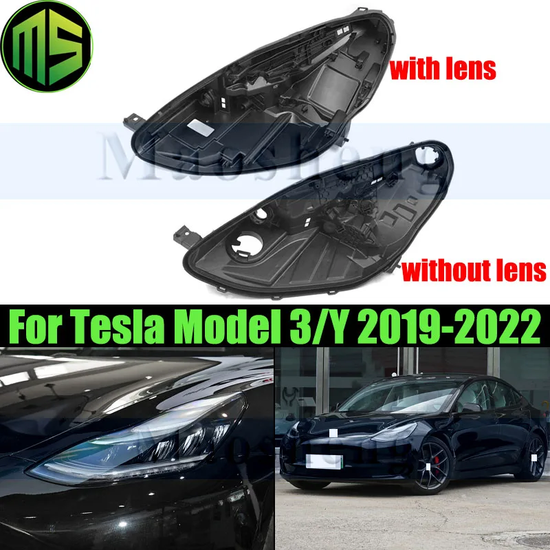 

Maosheng Headlight Base Cover Head Light Back Lid For Tesla Model 3 Model Y 2019-2022 Head Lamp Back House Headlamp Rear Shell