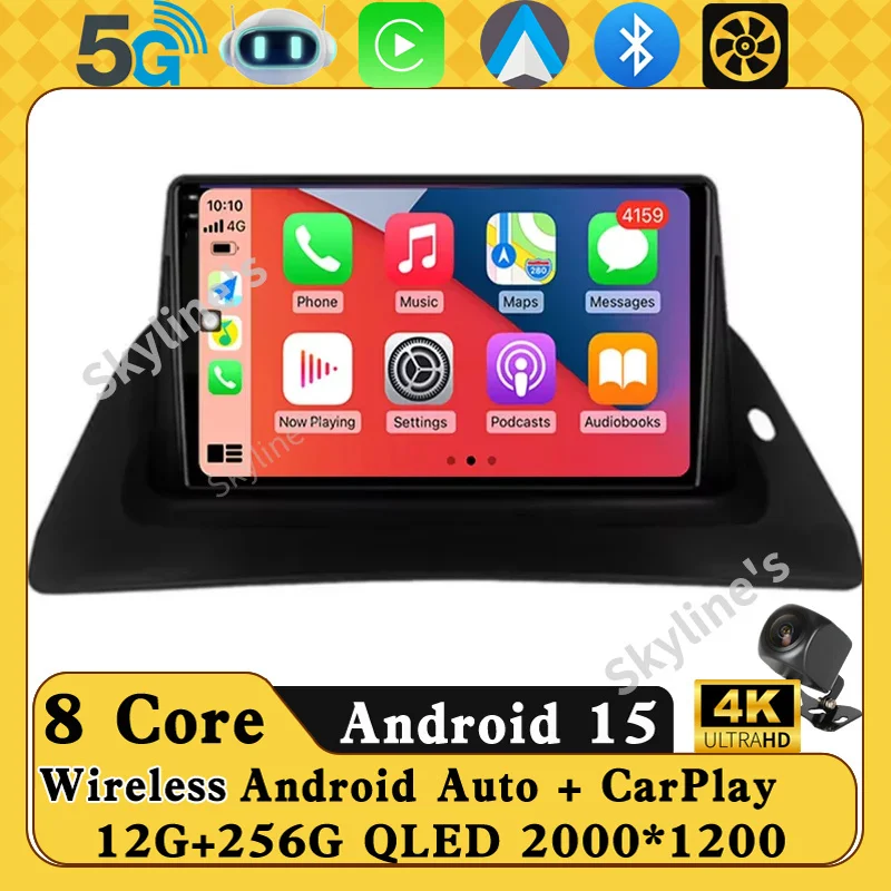 Android 16 Carplay Car Radio For Renault Kangoo 2008 - 2018 Navigation Multimedia GPS Player Stereo WiFi+4G video BT 360 Camera