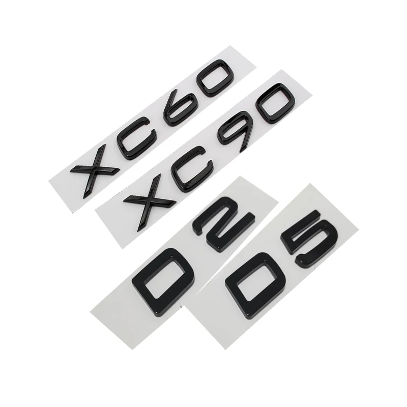 1Pcs Black Badge For VOLVO Sticker VOLVO Trunk Sticker Car Rear Emblem Sticker For VOLVO XC90 S60 S90 V90 XC40 XC60 V60 V50 D5