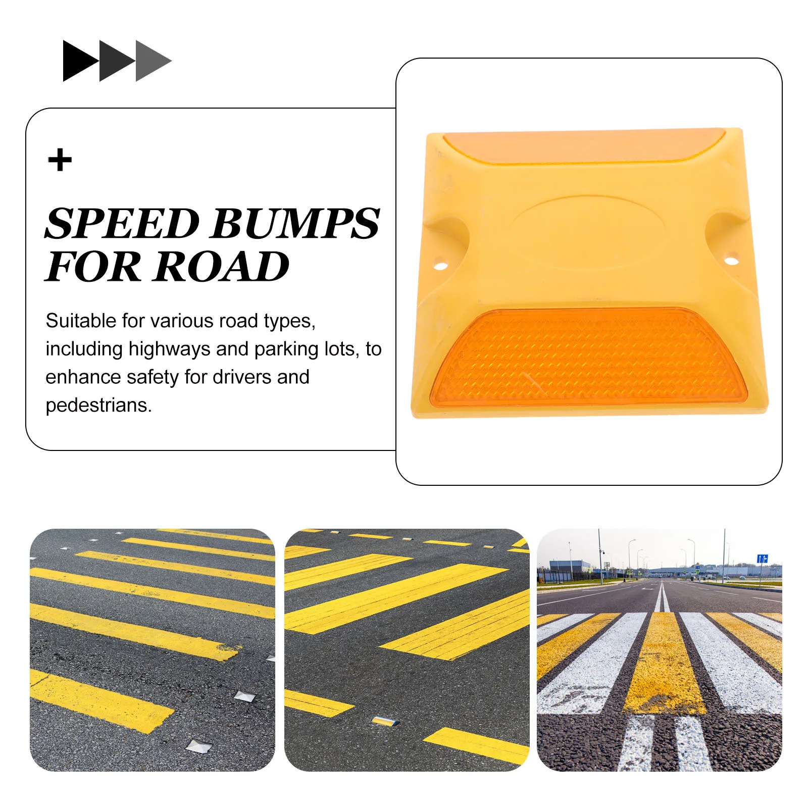 4pcs Dual-Sided Reflective Road Markers Durable Weather-Resistant For Highway Driveway Sidewalk Street Pavement Safety