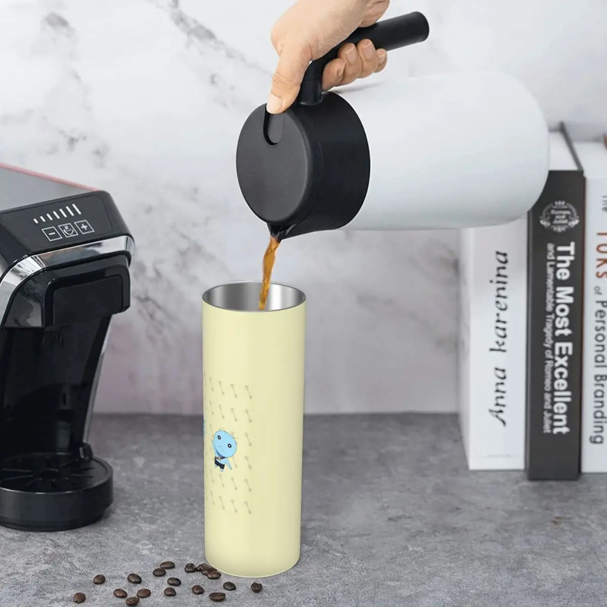 كوب Gemini V Fairy Tail من الفولاذ المقاوم للصدأ معزول بالفراغ مع شفاطات زجاجة باردة حرارية مع غطاء 20 أونصة #6