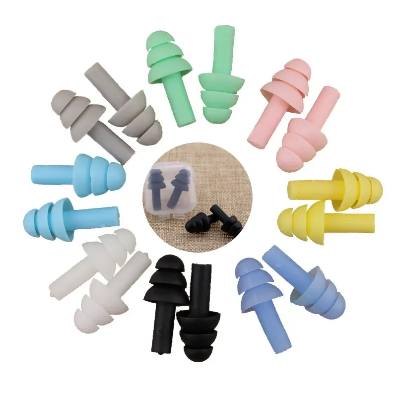 Soft Ear Plug Comfort Silicone Earplugs with Rope Ear Protection Sound Insulation Anti-Noise for Sleep  Swimming Waterproof