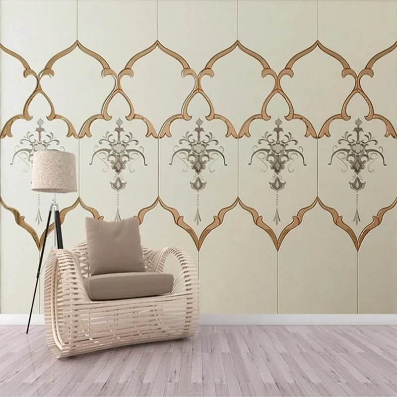 Custom Size European Style Geometry Photo Mural Non-woven Wallpaper for Bedroom Living Room Wall Covering Modern Home Decor