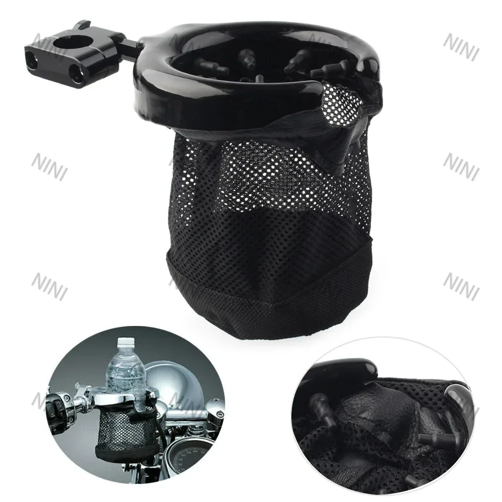 

Мотоцикл для Harley Dyna FXD Softail Electra Glide и т. д., 22 мм, черный, 7/8 дюйма, держатель для чашки на руль, корзина для напитков, универсальная