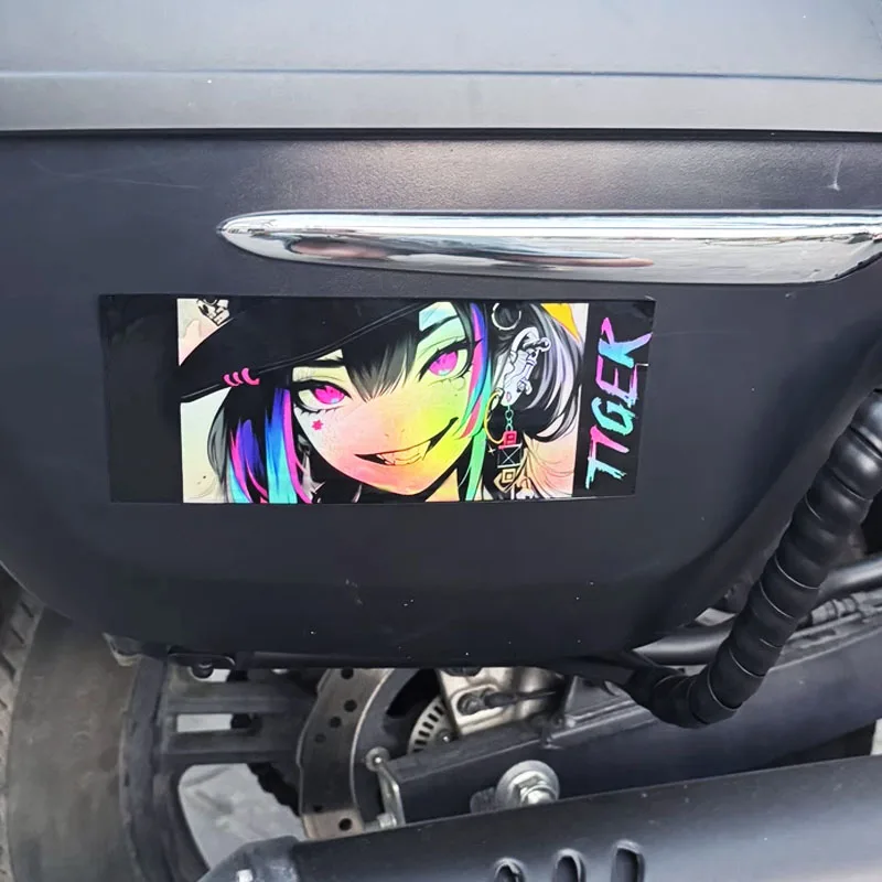 Kawaii Anime Girl Vinyl Decal Waterproof Motorcycle Sticker for Motorbike Fuel Tank Side Panel Car Bumper Window Decor