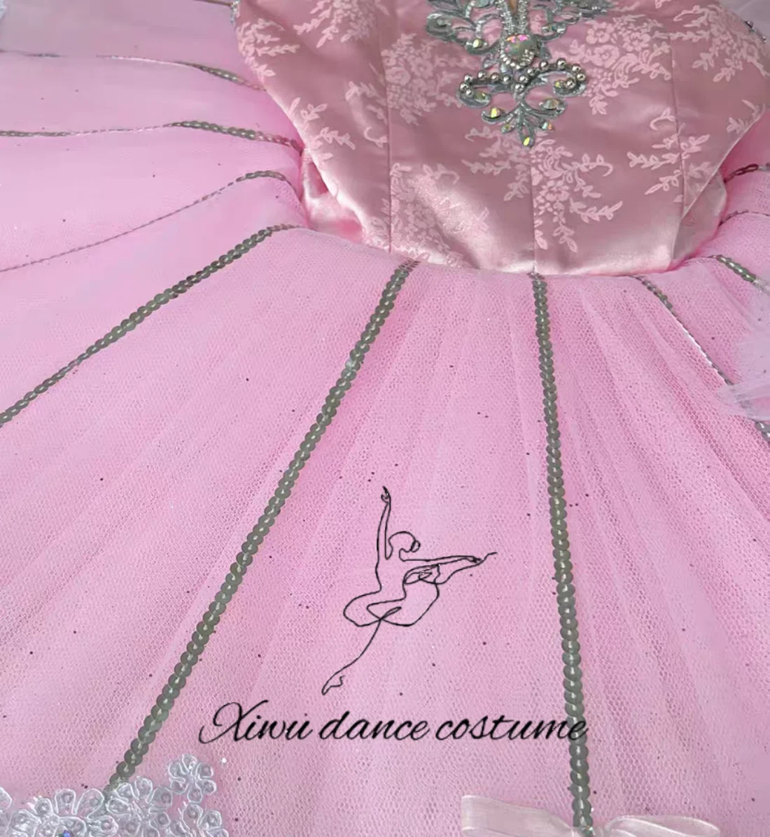   핑크 다이아몬드 장식 발레 튜튜 드레스