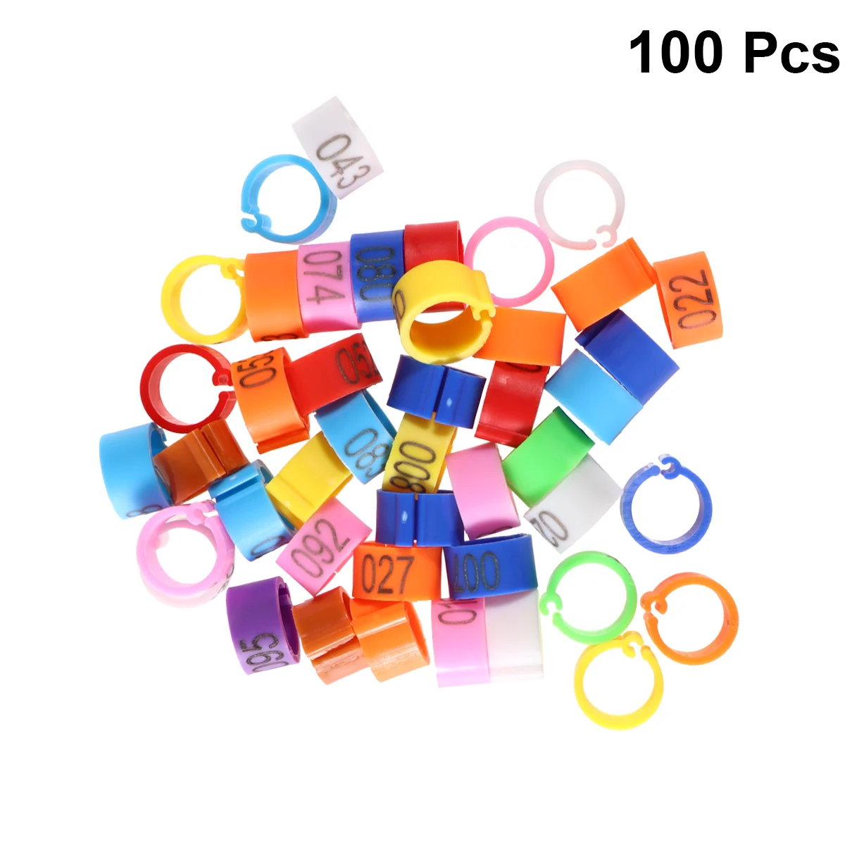 

100PCS 8mm Pigeon Letter Identification Parrot Bird Opening Foot Rings Bird Supplies (Assorted Color)