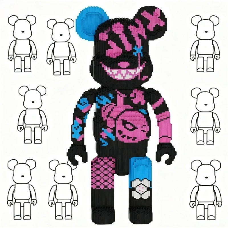 Bestseller Fluid Art Bär Bausteine Kawaii Bär Halb Anatomie Bär Ziegel Figur Modell Mini Ziegel Spielzeug für Geburtstag Geschenk