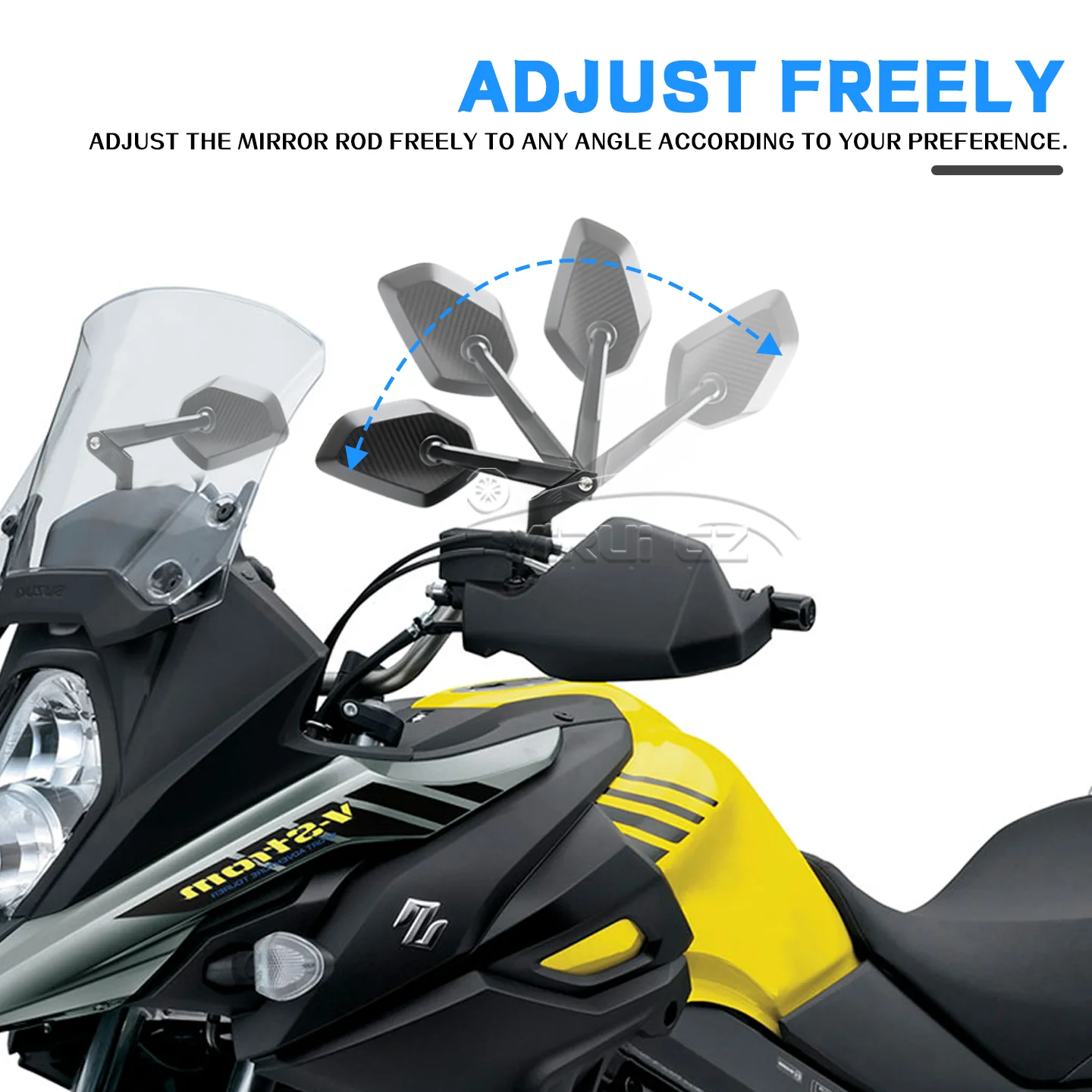 لأبريليا Tuareg660 660 2022-قضيب مرآة قابل للطي مرآة الرؤية الخلفية الجانبية للدراجة النارية مرآة الرؤية الخلفية الضوء الأزرق مرآة مضادة للوهج