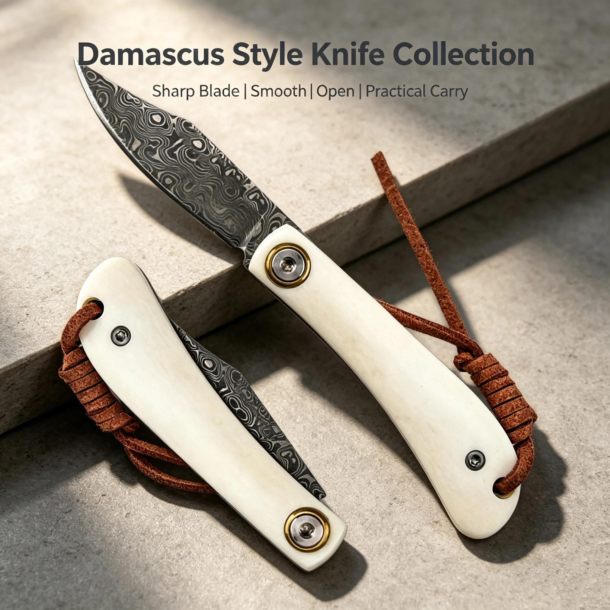 Couteau de poche pliant Damas - Bone Folder Tool avis et prix