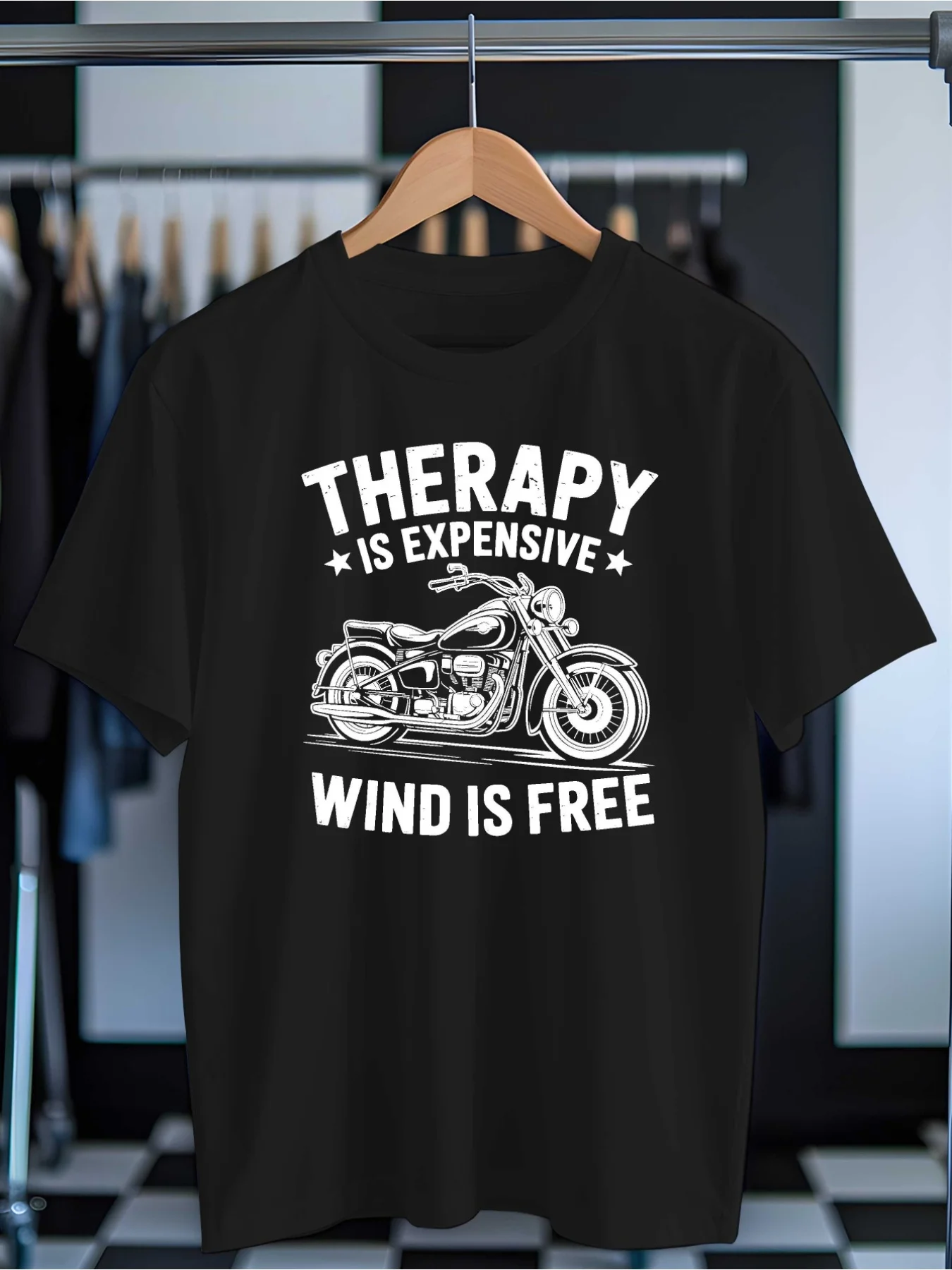 Men'S Fun Motorcycle And Mental Health Humor T-Shirt | 