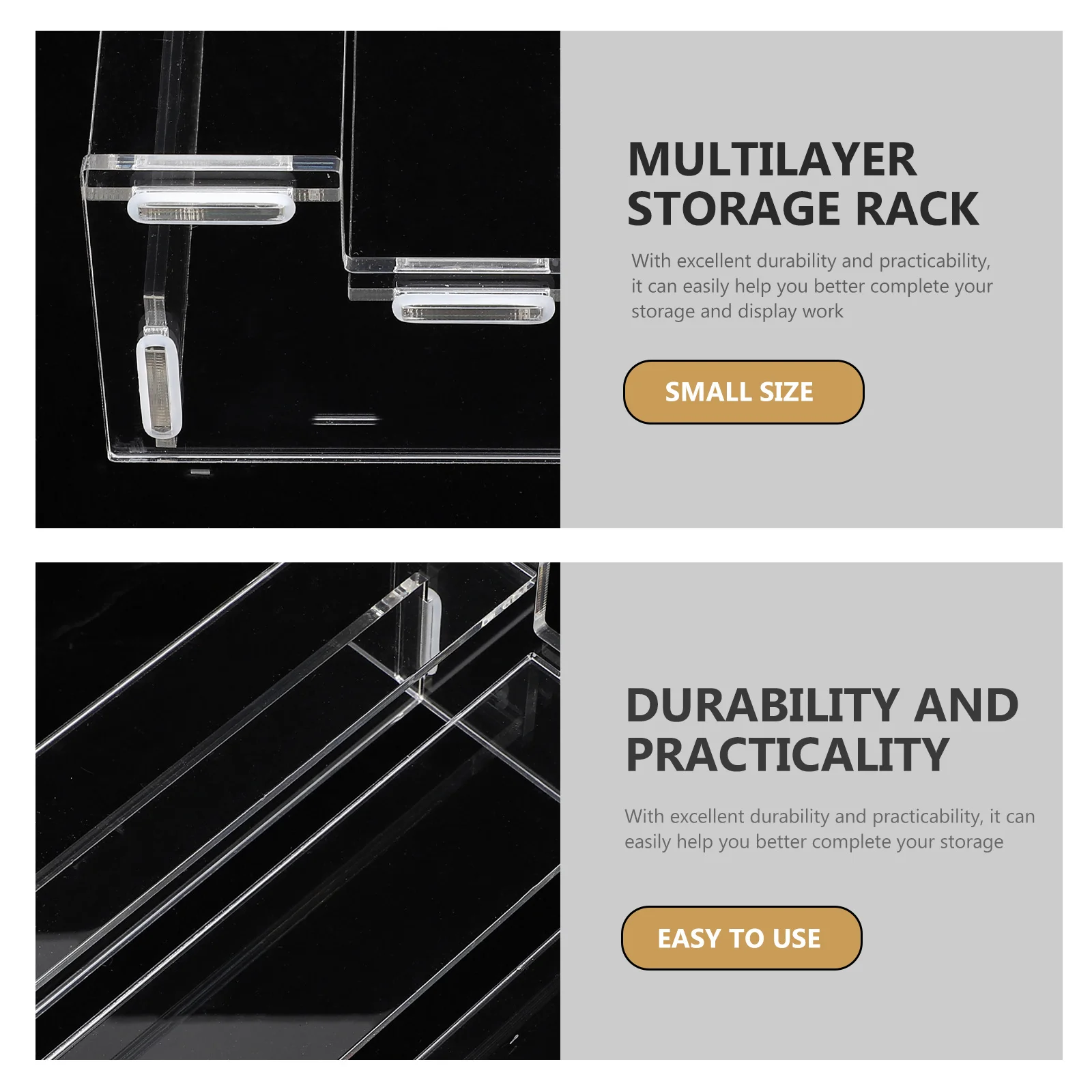 

1Pcs Transparent Multi-Layer Acrylic Storage Rack Display Organizer Stand for Statuette Shelf Display Rack