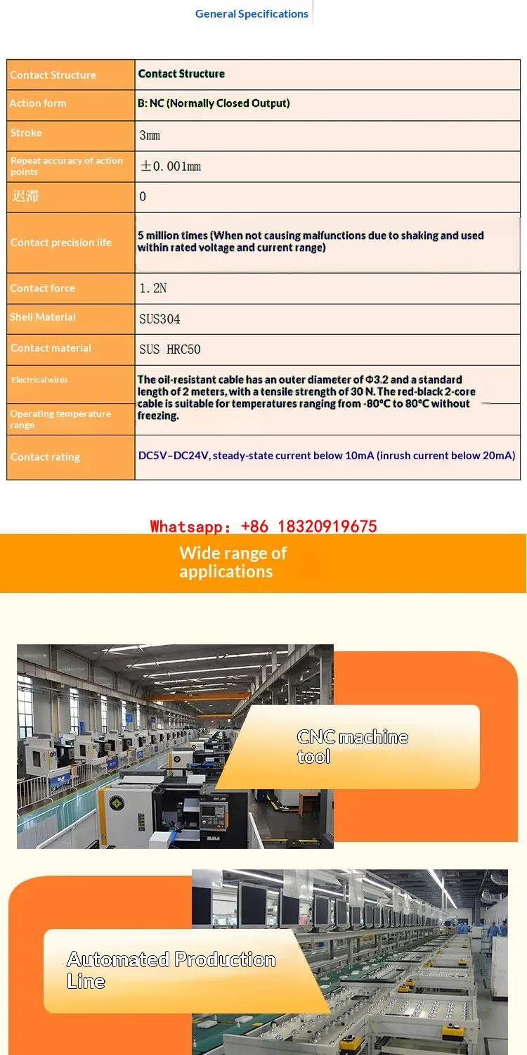 Cyclmotion CNC CSM8PB Altitude detector contact positioning sensor as a performance replacement for Baumer D5A-3210 and D5A-3310