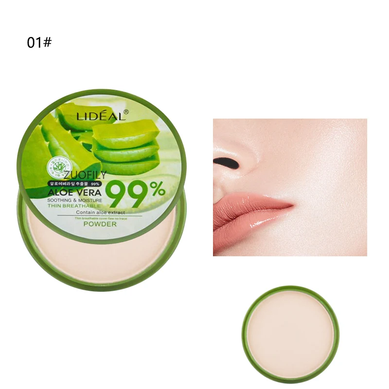 Aloe Vera Soothing Powder Waterproof Moisturizing Concealer Foundation Solid Make Up Oil Control Face Makeup Cosmetics