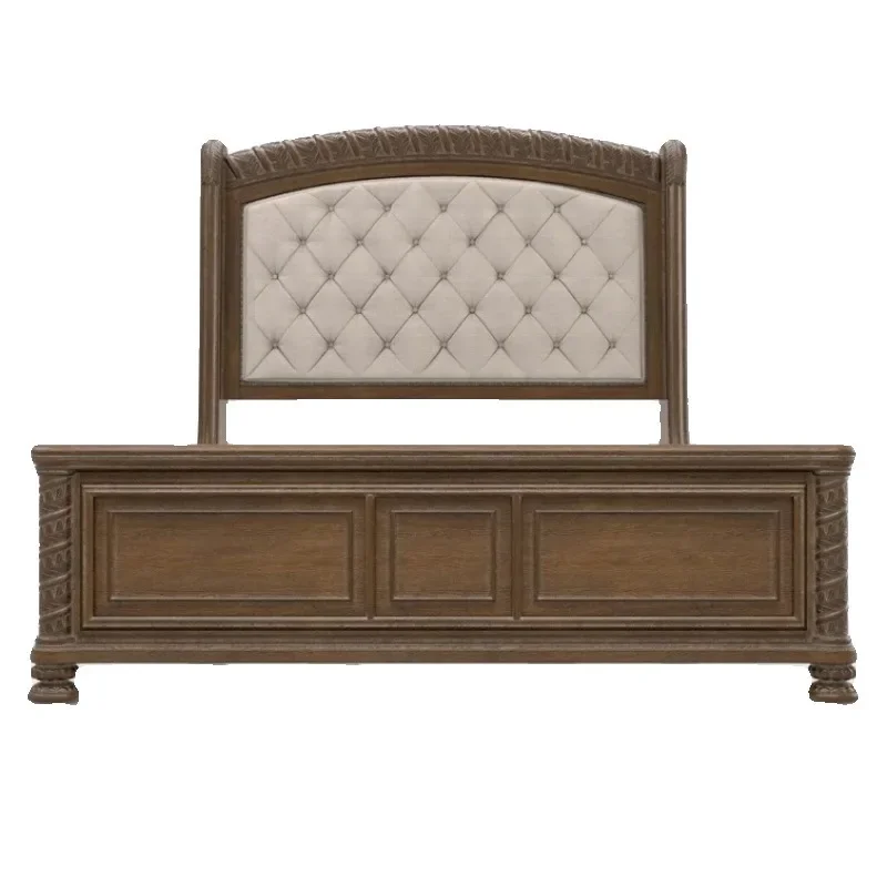 

Nordic country solid wood bed French retro master bedroom 1.8 meters carved double bed wedding bed high-end 1.5 meters princess