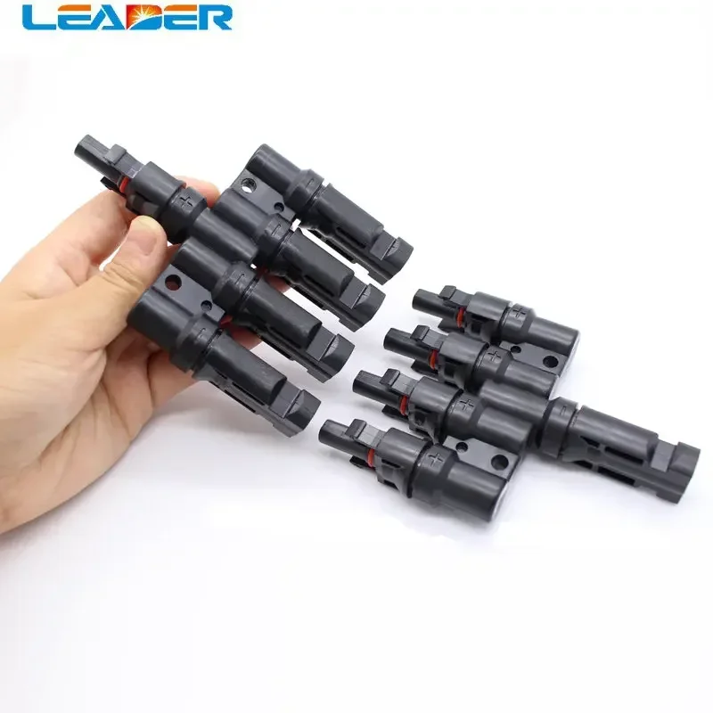 

LEADER SOLAR 10 Pairs /Lot Hot Selling Waterproof IP67 PV Connector 4 To 1 T Branch Connector TUV Approve for Solar Pv System