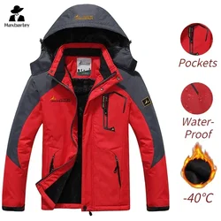 Parka con capucha para hombre, abrigo grueso y cálido a prueba de viento, Anorak Retro, traje de esquí, Invierno