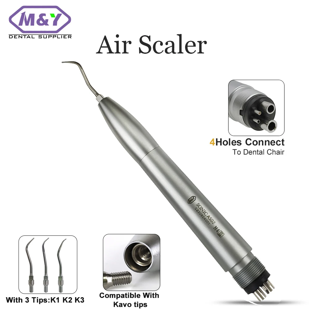 

Стоматологический пневматический скалер-наконечник для активации и ирригации при эндодонтии и периодонтии, с 3 металлическими насадками K1 K2 K3, стоматологический инструмент для клиники