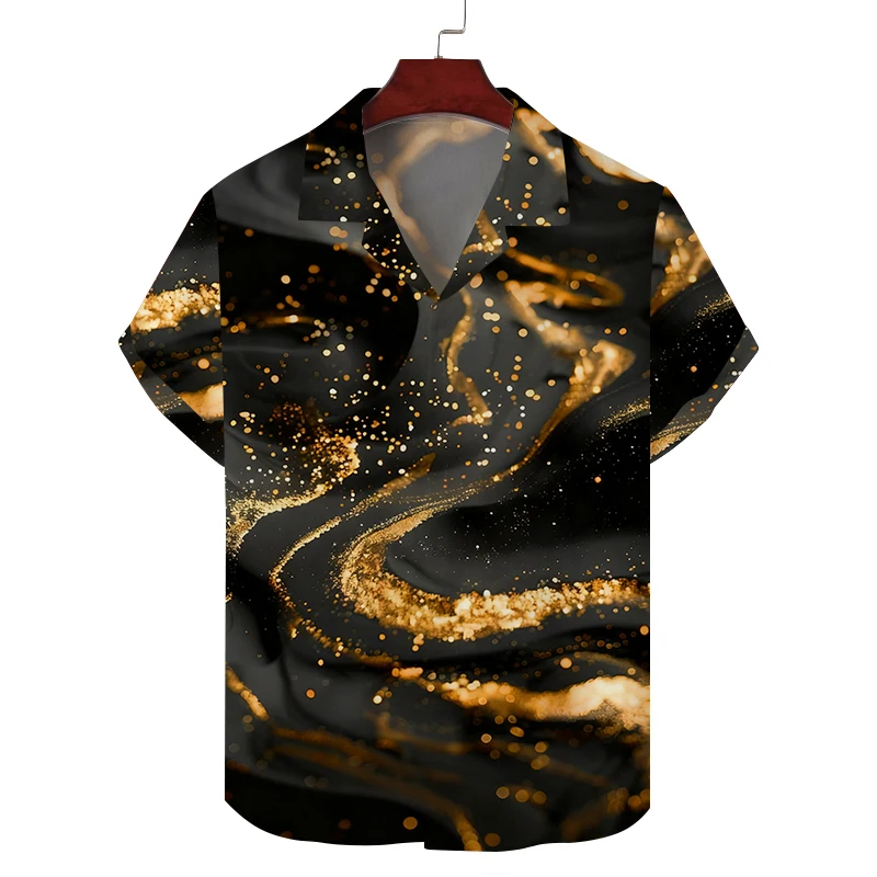New short-sleeved men's shirt with personalized striped design, casual commuting fashion, versatile fabric, soft and breathable