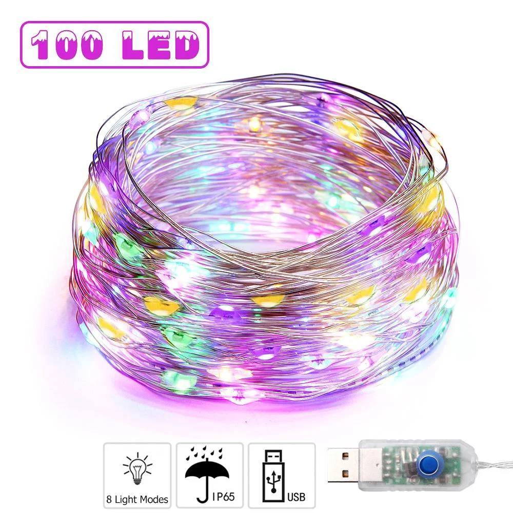 1M-10M Multicolor Festoon LED Fairy Light USB Powered Garland Christmas Lights Ornaments for Wedding Party Decorative Luminaires