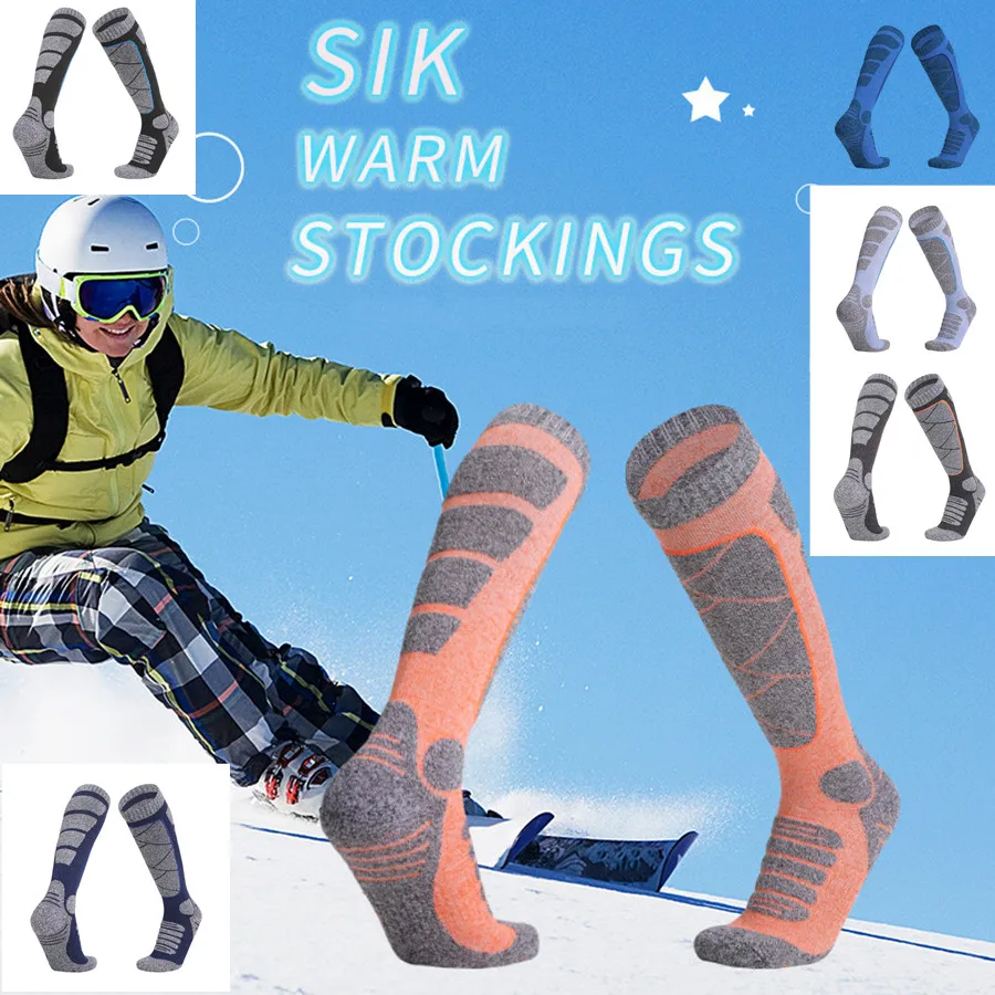 1/3 Pairs Women Men Winter Warm Ski Socks Skiing Socks  Anti-slip Thick Breathable Compression Type  for Ski Boards for Warmth
