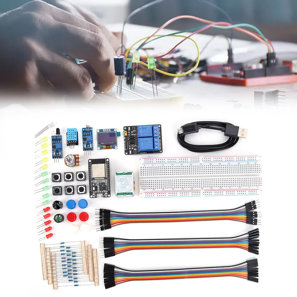 

Electronics Components Basic Starter Kit for ESP32 ESP-32S WIFI with Storage Box Learning Basic Starter Kit Photoresistor Module