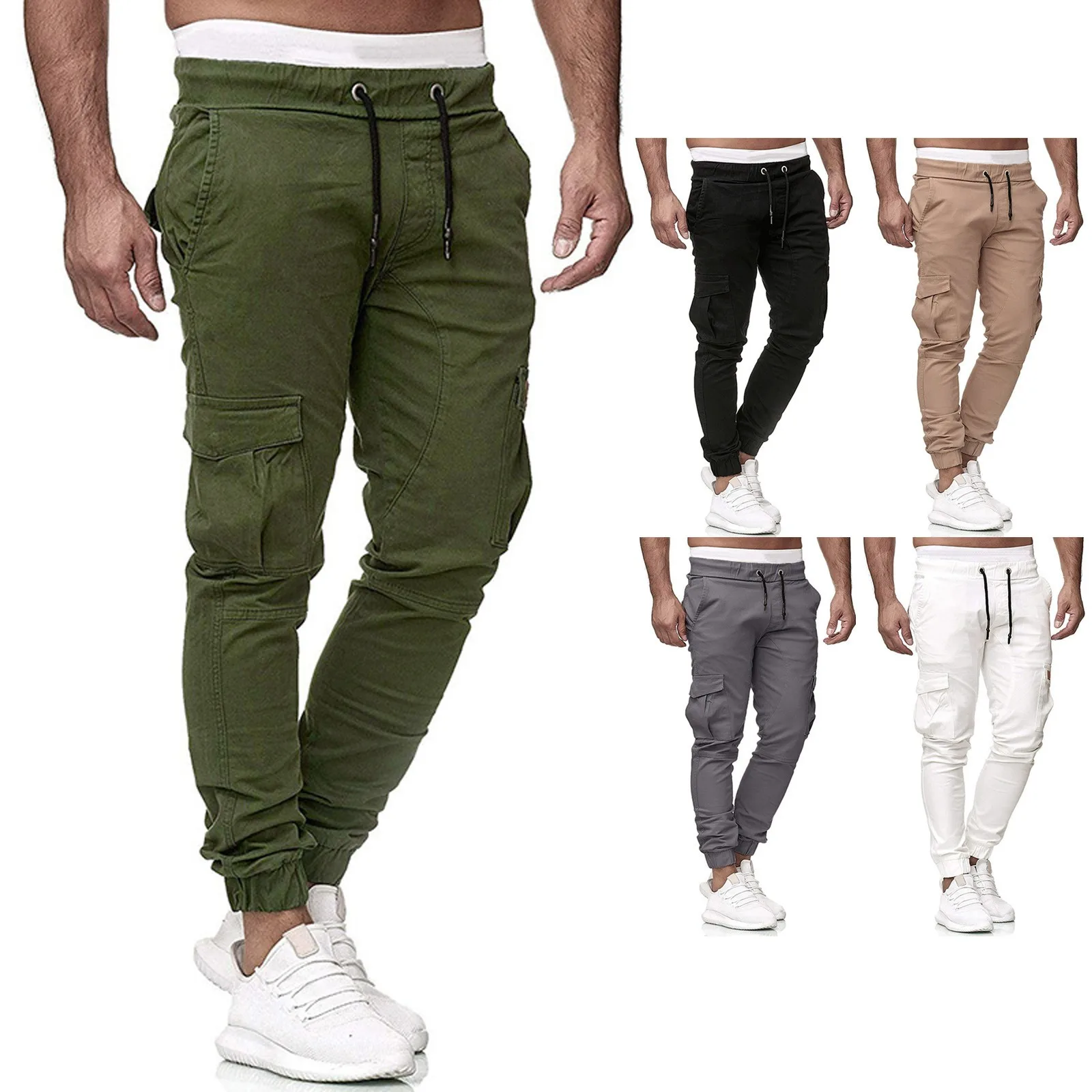 Men's Sports Pants Casual Jogging Trousers Outdoor Lightweight Hiking Work Pants Male Slim Fit Cargo Pants 2024 New