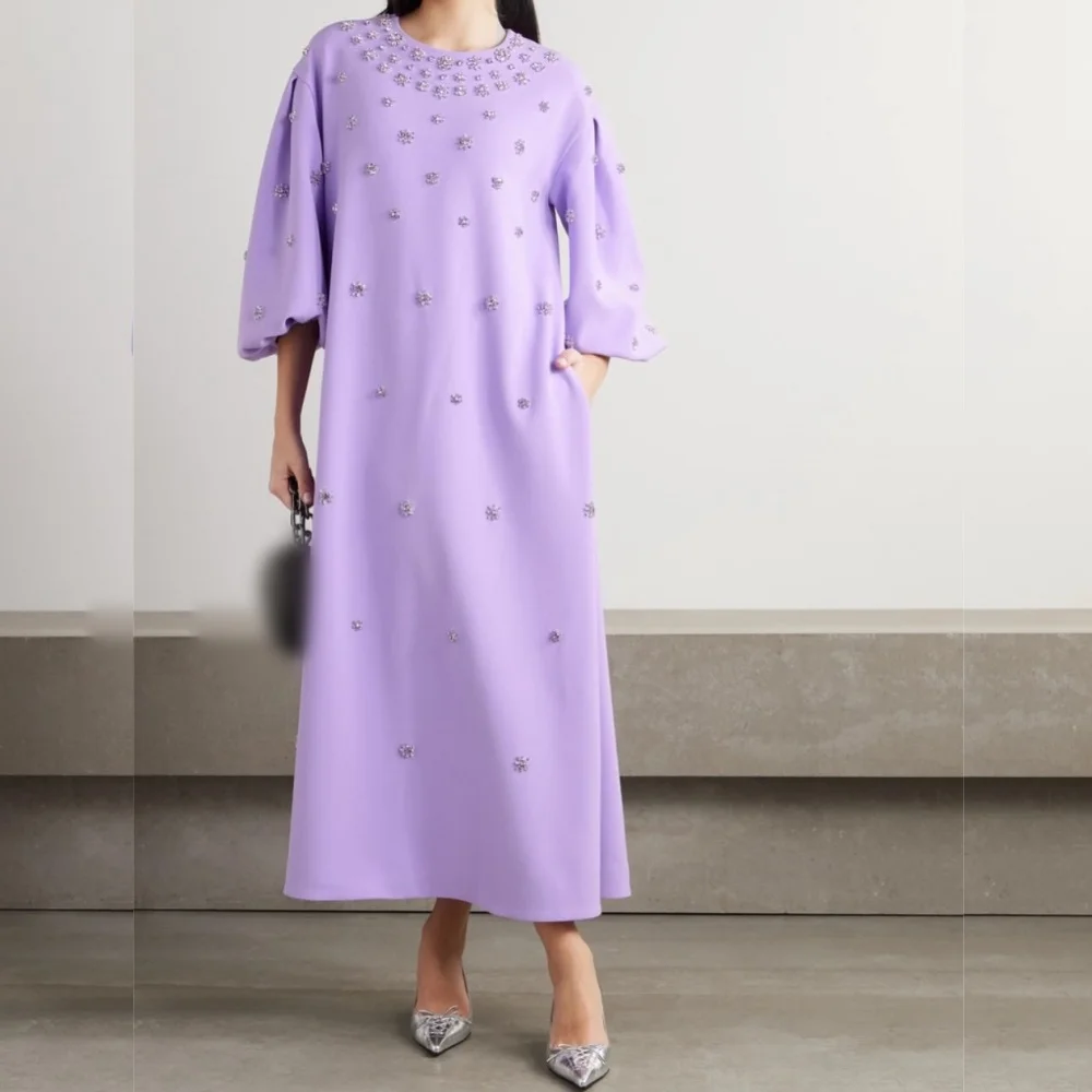 

Индивидуальный пошив: вечернее платье с блестками и стразами, с круглым вырезом, А-силуэт, миди. Элегантное платье для особых случаев, вечеринок и свадеб.