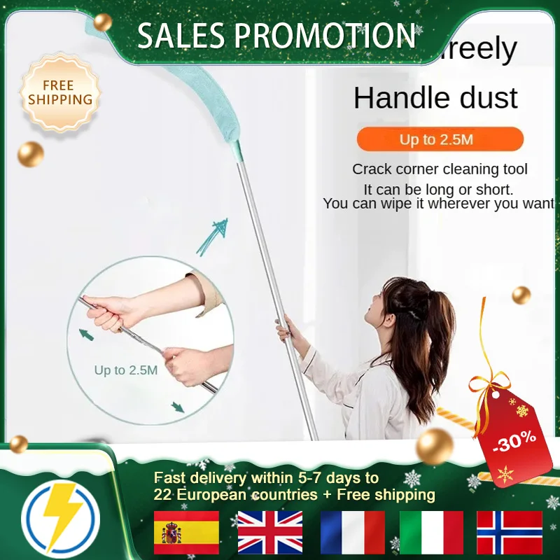 Telescopic Cleaning Duster Brush, Extended Long Crevice, Spider Web Microfiber Brushes, Bendable Household Dust Clean Remover