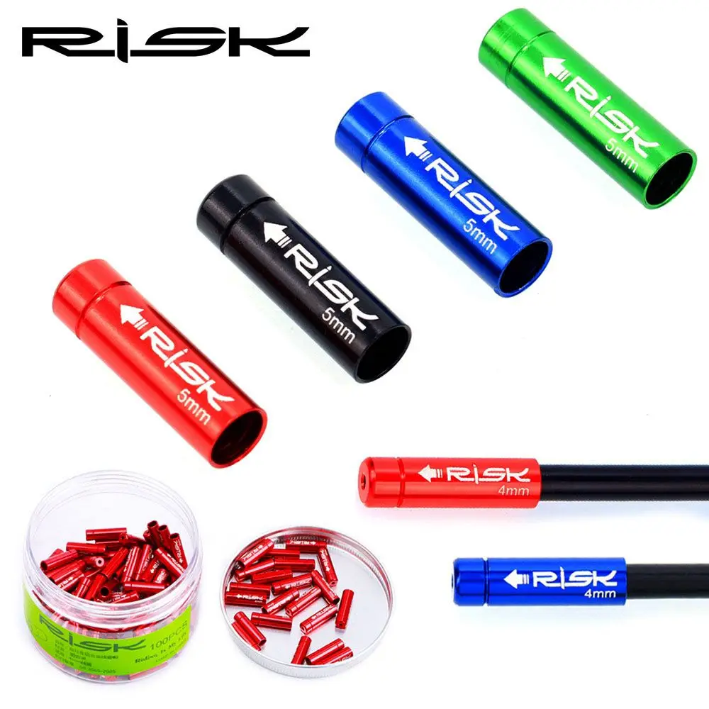 10PCs 4mm/5mm Aluminum Alloy Bicycle Derailleur Shift Brake Cable End Cap Housing Ferrules Crimps Wire Tip Dust Cover