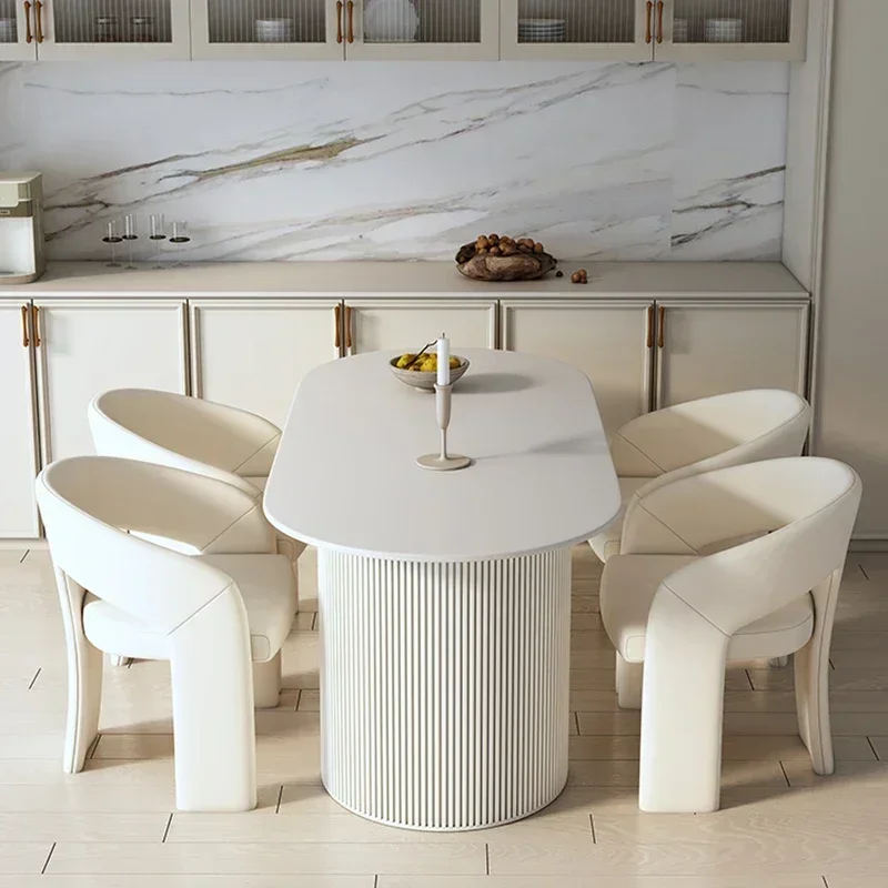 For Living Room Dining Table Salon Study Nordic Writing Cream Style Art Dining Table Modern Gaming Mesas Comedor Home Furniture