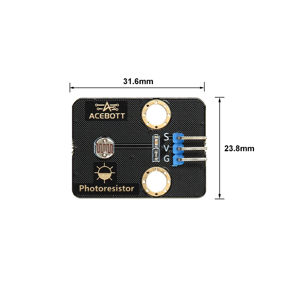 ACEBOTT Photosensitive Sensor Module Light Module Detects Photocell Resistor for Arduino LDR Sensor