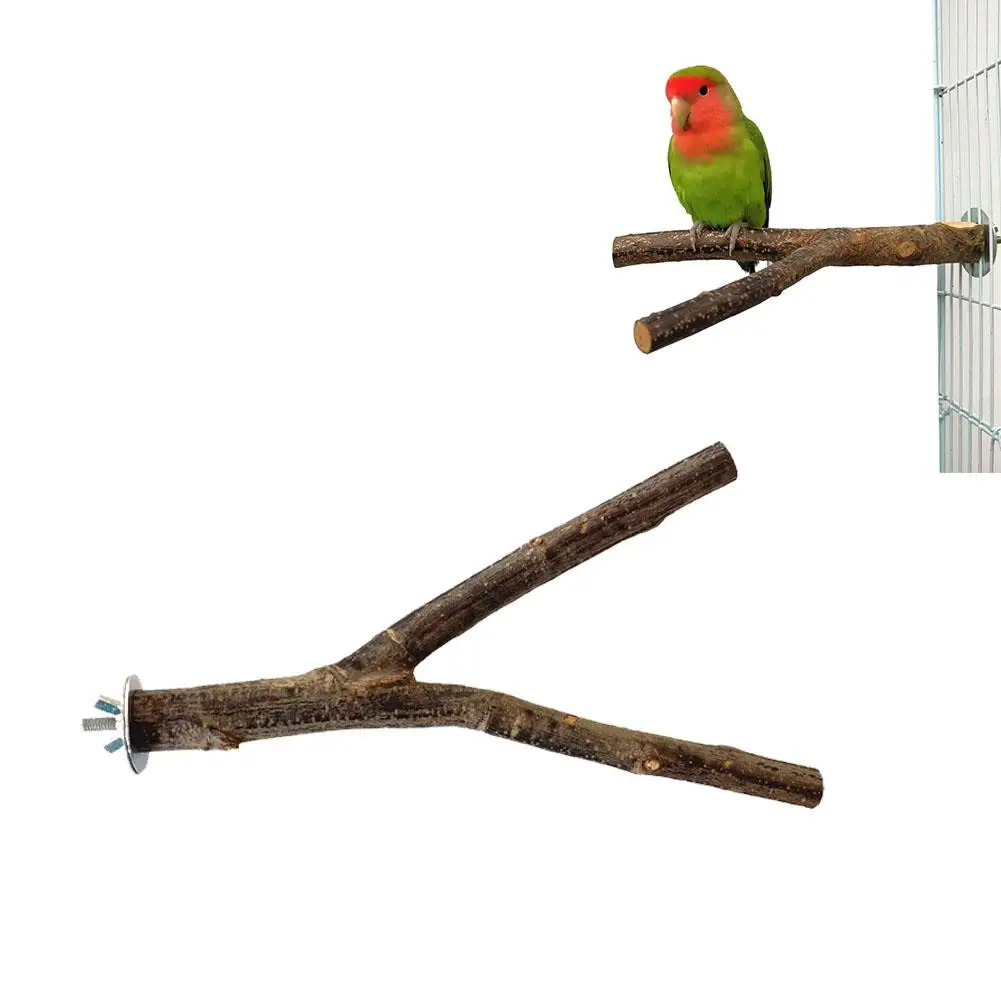 Parrot Perch Wooden Stand Wear-resistant Natural Fruit Wood Parrot Stand Bar Toy Bird Claw Sharpening For Hamsters Birds Et I3P4