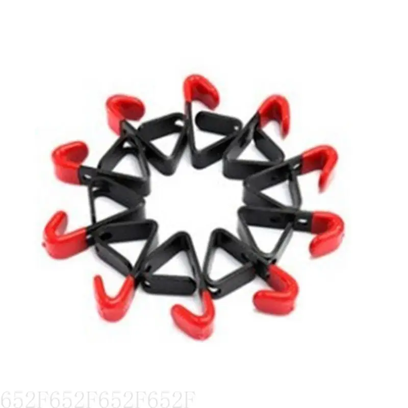 

652F Black+Red Garage Organization Tool Metal Garden Small U Hooks Garage Hooks Hangers Wall Mounting Garage Storage Hooks