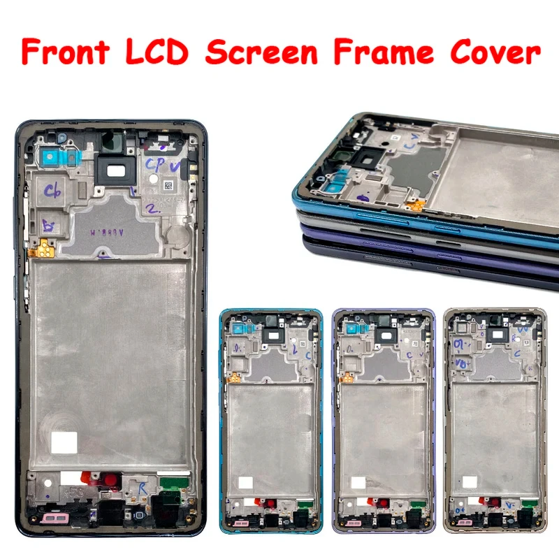 

For Samsung A52S A72 A54 A32 4G A73 A32 5G Front Housing LCD Frame Bezel Plate Replacement Repair Part With Side Button
