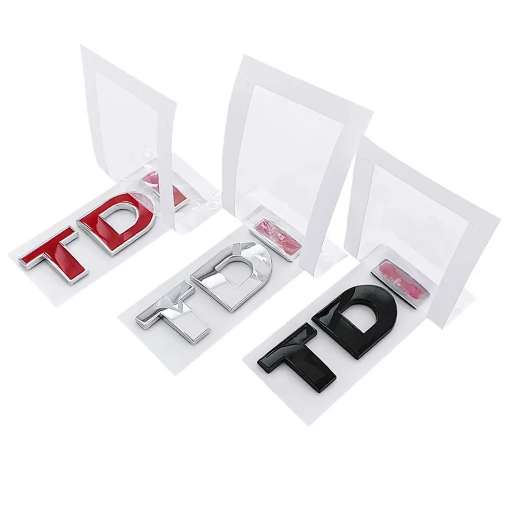 3D ABS كروم أسود شعار TDI شعار سيارة الخلفي الجذع شارة ملصق الملحقات