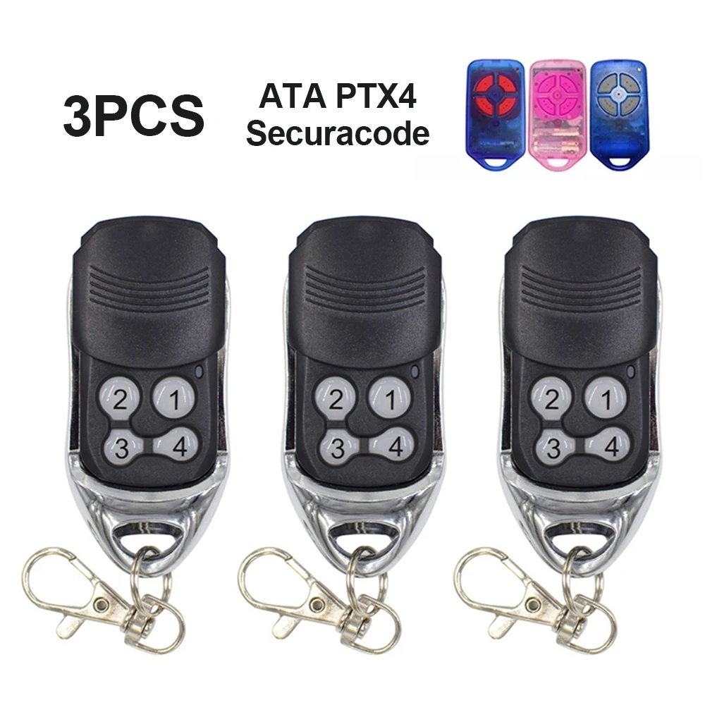 

3PCS ATA PTX4 PTX-4 Securacode Garage Door Remote Control 433.92MHz Rolling Code Replacement ATA Remote Control Door Opener