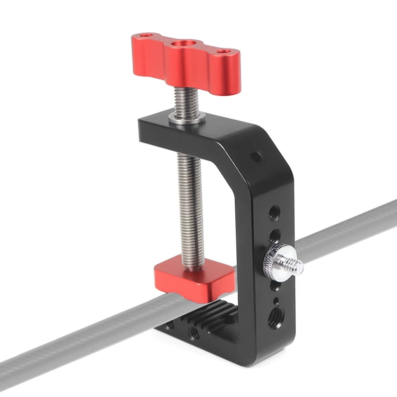 C Tipo Strong Clamp Mount Stand, Buraco do parafuso para a Câmera Fotografia, Vídeo Luz de preenchimento, Desktop Bracket, 1/4, 3/8