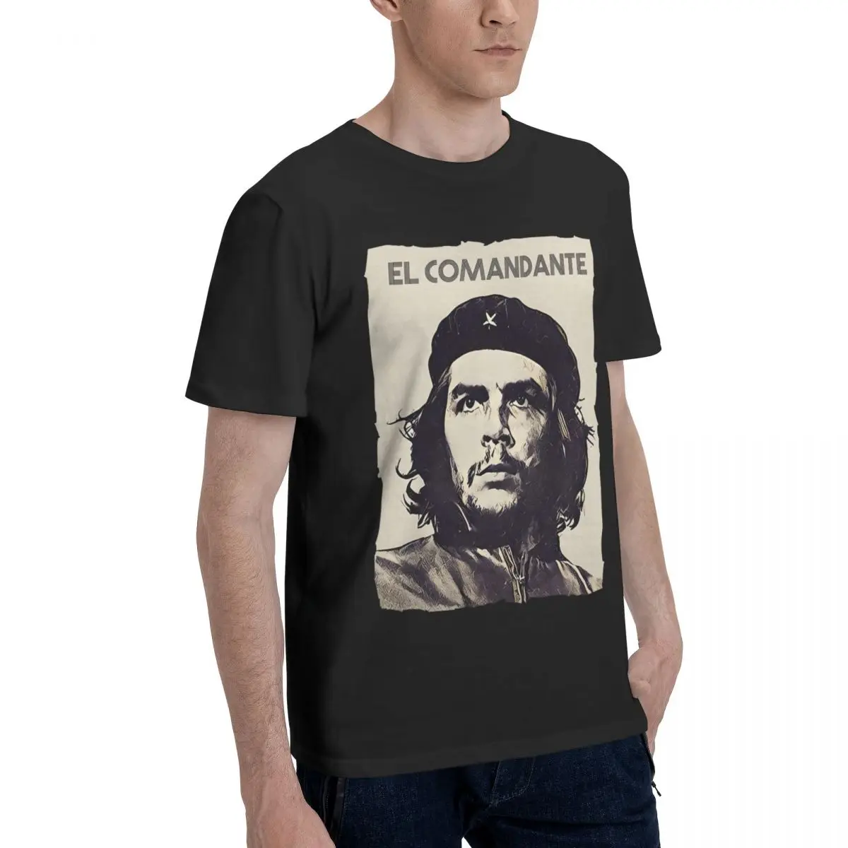 Che Guevara As El Comandante Of Cuba Men's Tshirt 100% Cotton Male Tops Printed Short Sleeve