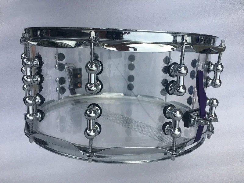 Wholesale price 14*6.5 inch /14* 5.5 inch transparent acrylic snare drum accept customize size popular drum set