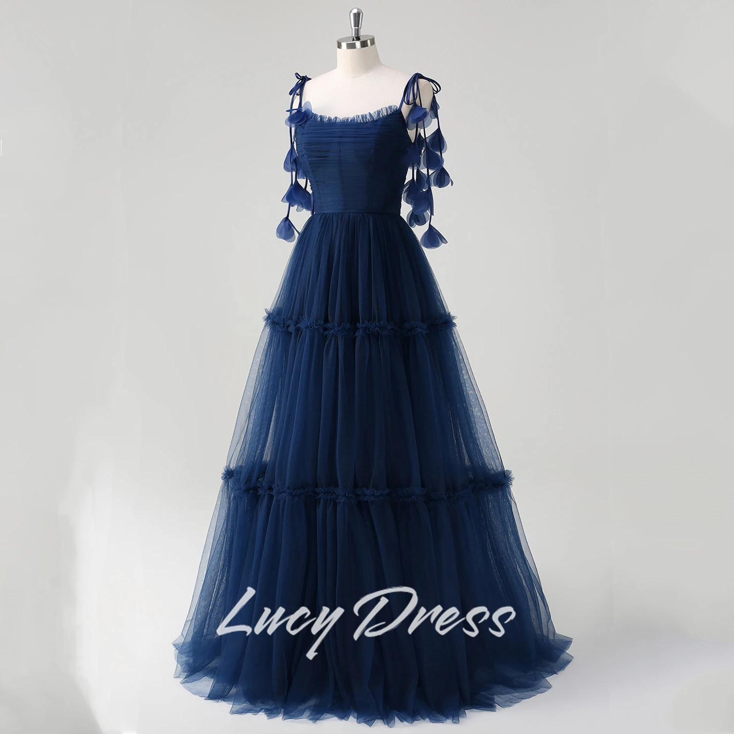 Lucy Aangepaste avondjurk Elegante bruiloftsjurken Galajurken Blauwe jurk Afstudeerjurk Jurken voor speciale evenementen