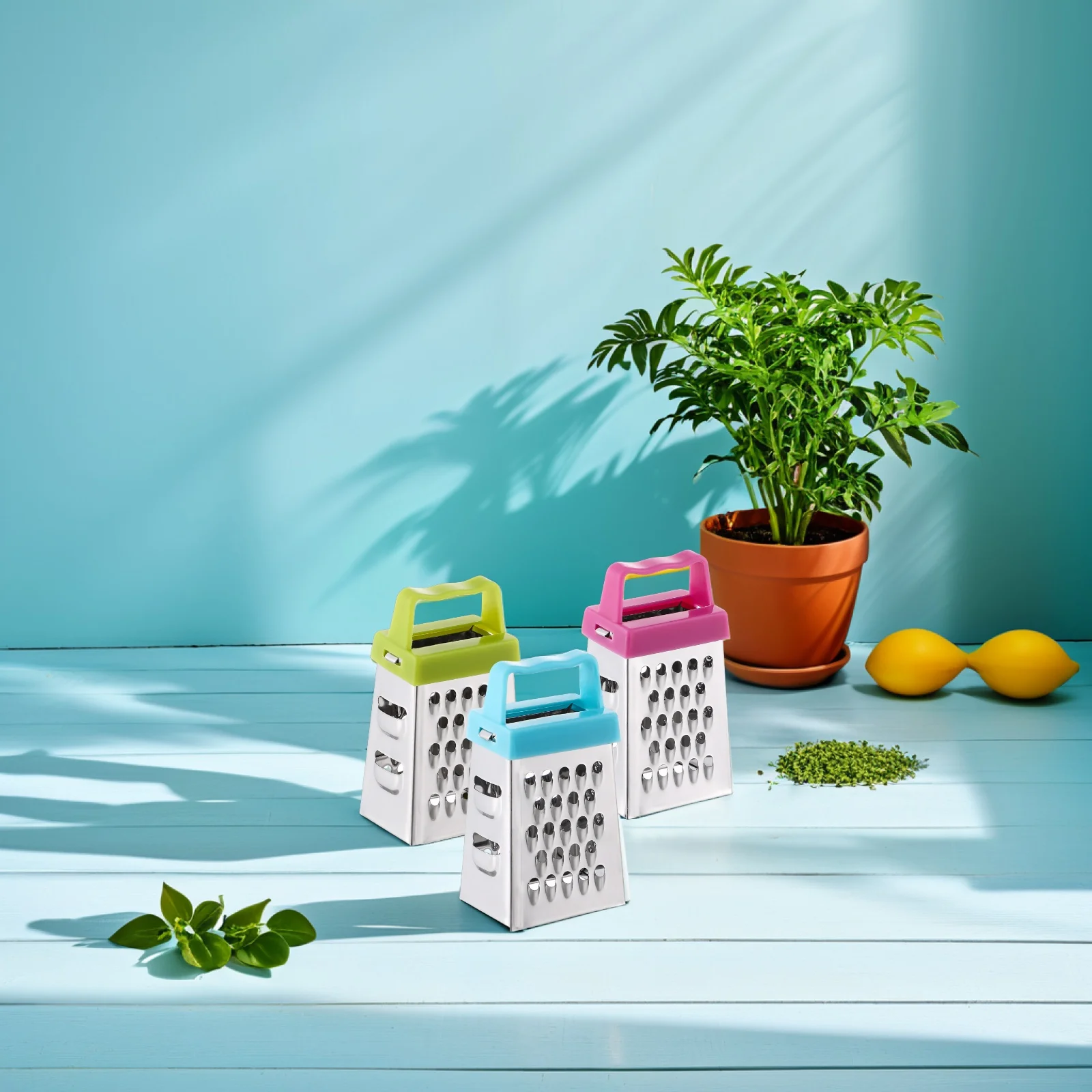 

3pcs Stainless Steel Mini Cheese Kitchen Gadget Vegetable Cutter With Plastic Handle Multifunctional Grater For Kitchen Supplies