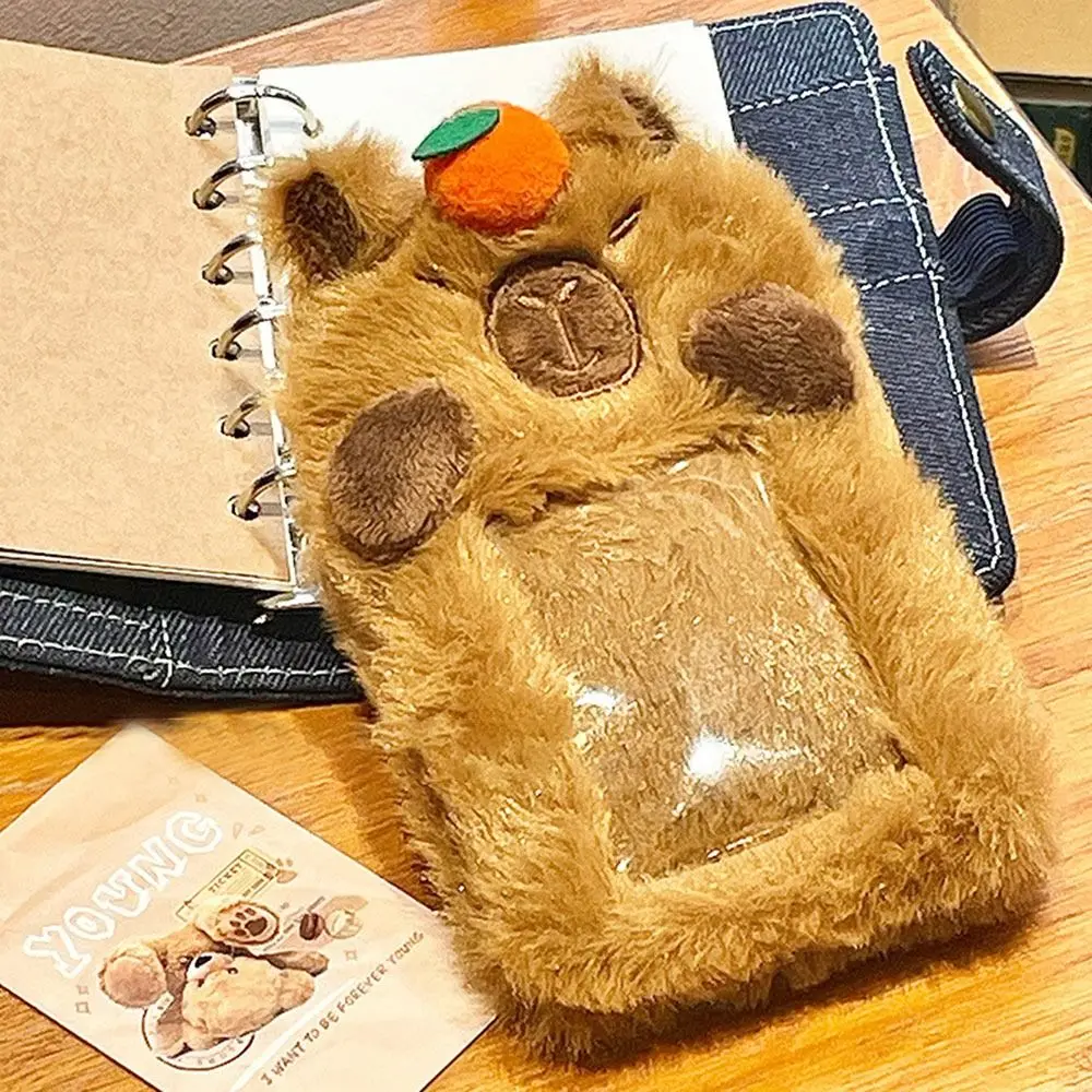 

New Capybara Photocard Case Plush Cartoon Student Card Holder Card Storage Cover
