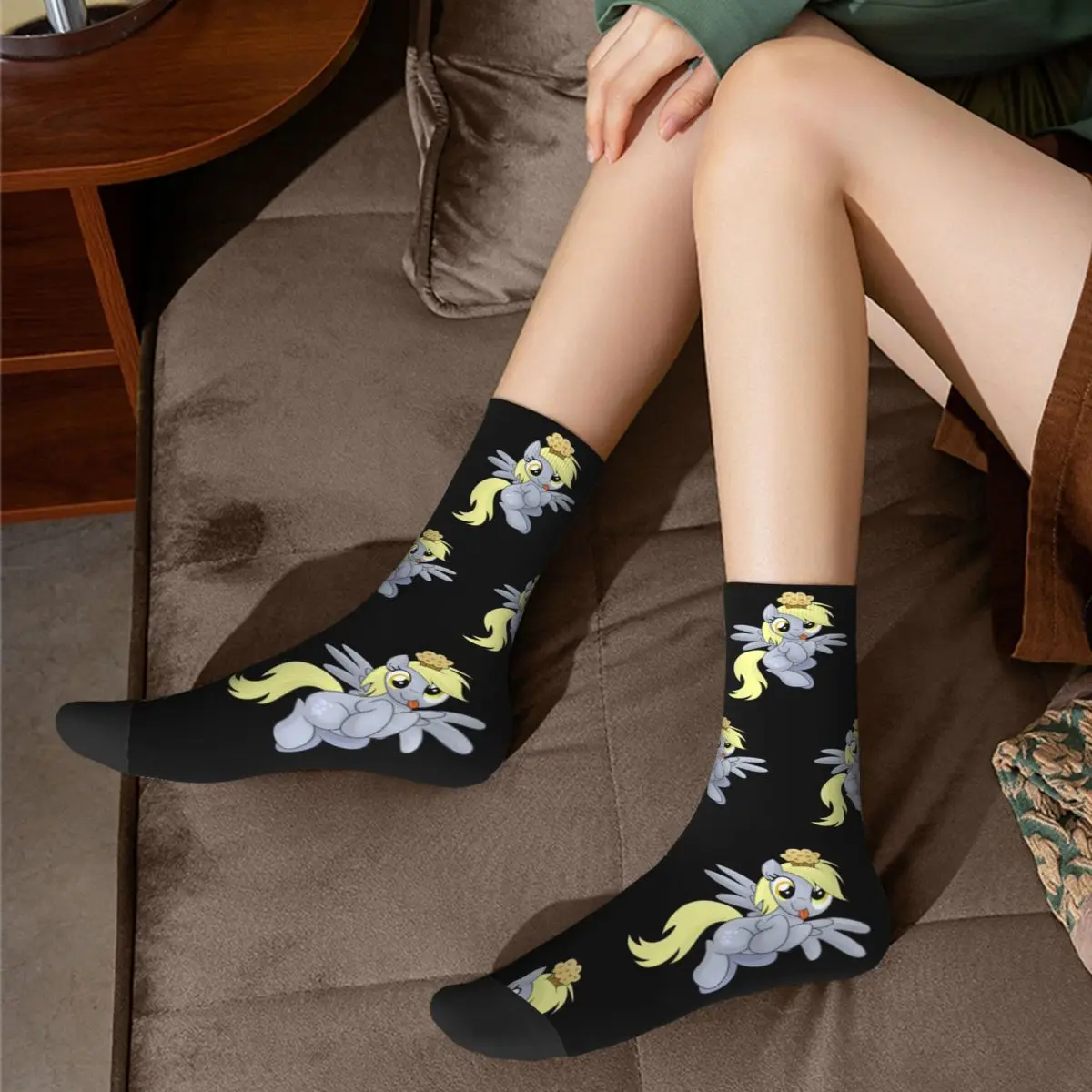 Cozy Men Socks Derpy Muffins Hooves Accessories Comfortable High Quality Stockings All Season