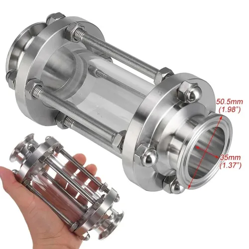 Imagen 2 del producto Dioptrías de cristal de visión de flujo Sanitay de trébol de Tri abrazadera de 1,5 "", ajuste de tubo de 38mm OD SUS 304, accesorio de acero inoxidable, producto para diario casero