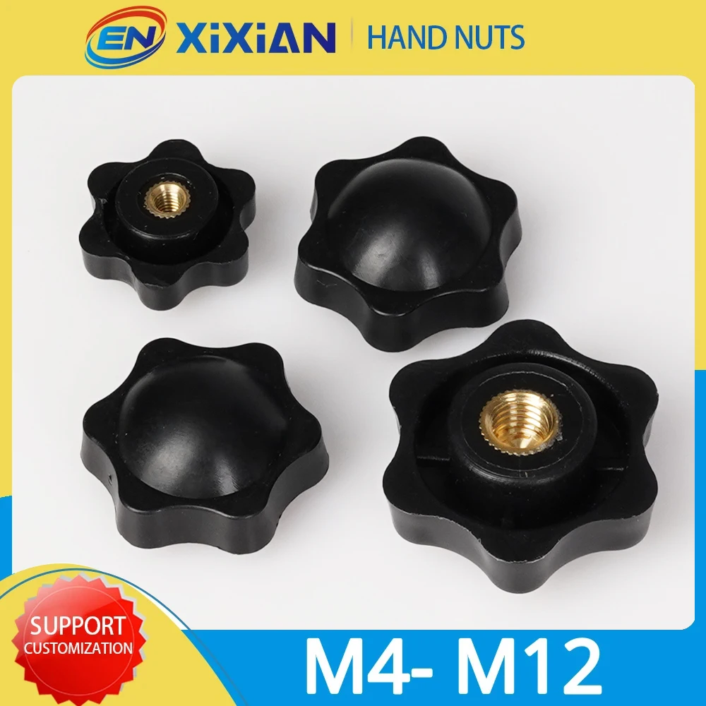 

M4 M5 M6 M8 M10 Thumb Hand Nut Clamping Blind Though Thread Star Handle Nut Mechanical Knob Plum Hand Tighten Nut Assortment Kit