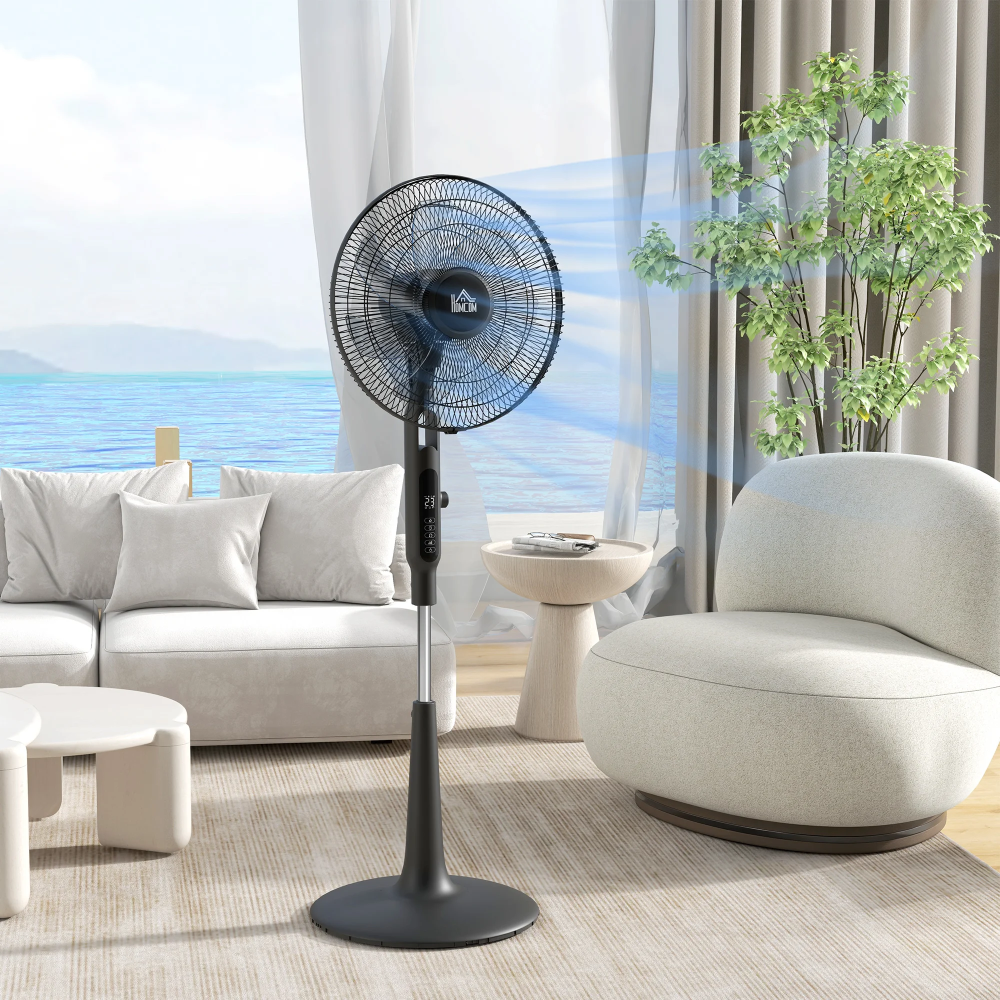 12V DC Oscillating Standing Fan with Mosquito Repellent