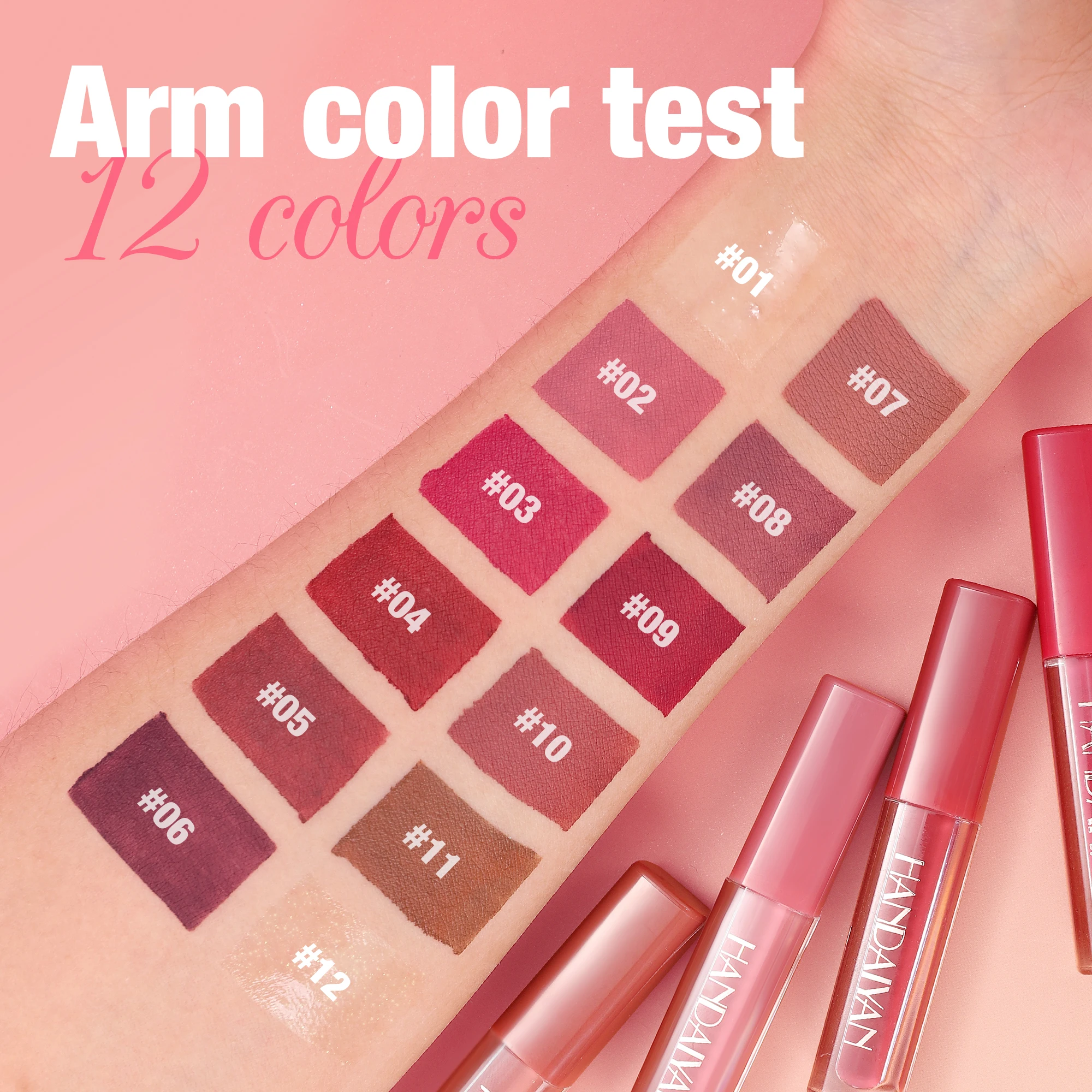 Ensemble de glaçage à lèvres, brillant à lèvres imperméable longue durée et facile à appliquer, rouge à lèvres nacré mat antiadhésif, améliore le teint